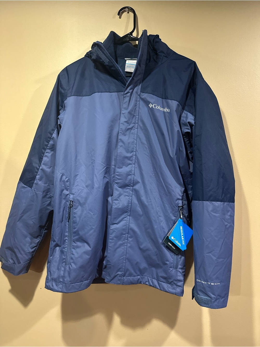 Columbia Two-Tone Navy and Slate Blue Mens Two Layer Jacket